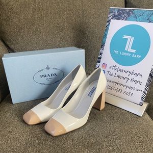 Authentic BNIB Prada Two Tone Block Heels